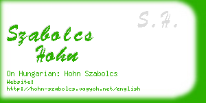 szabolcs hohn business card